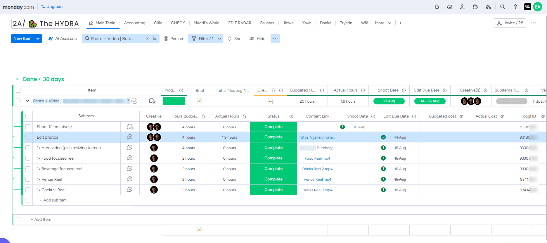 2 Way Sync of the Tasks Between Monday.com and Toggl