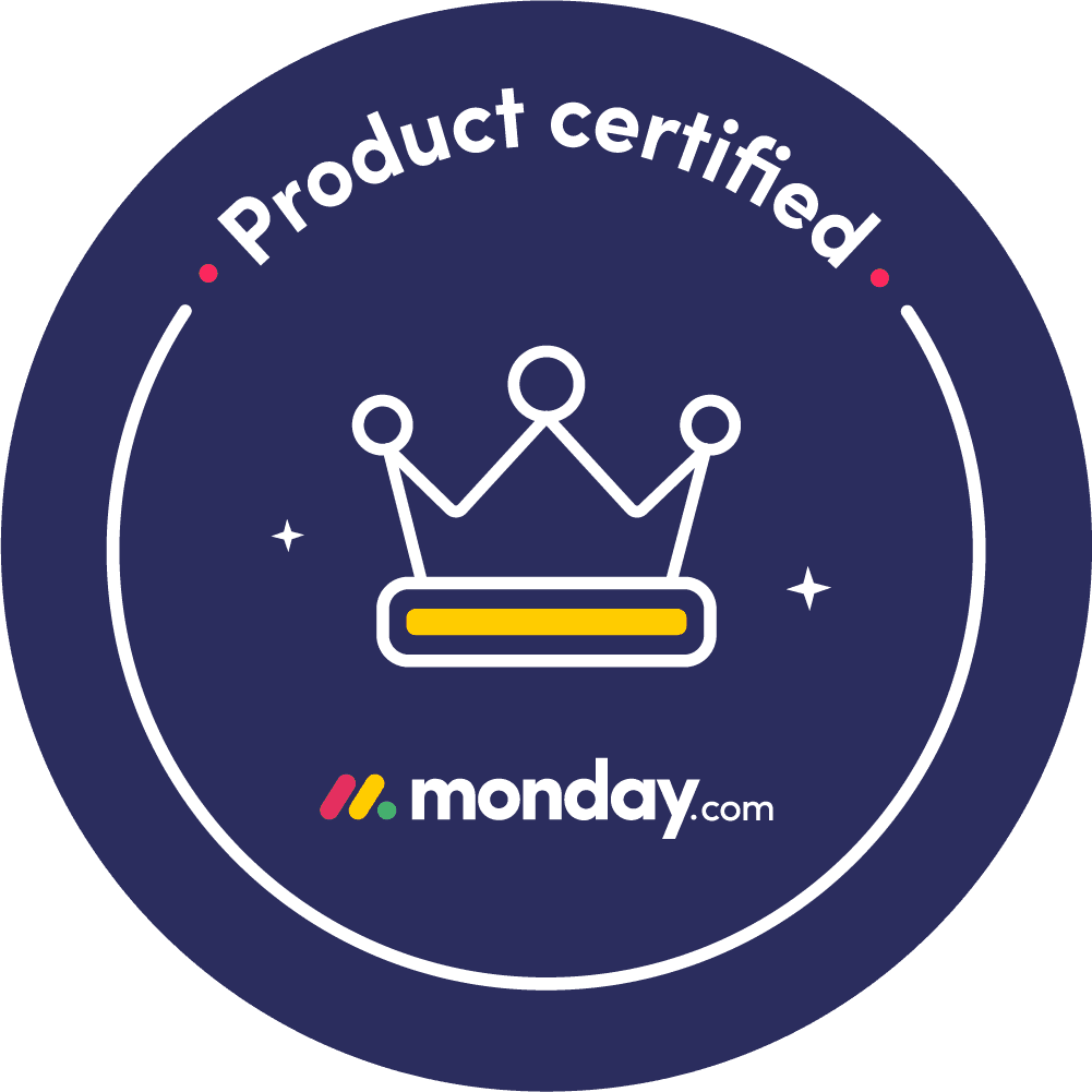 Monday.com Product certified badge