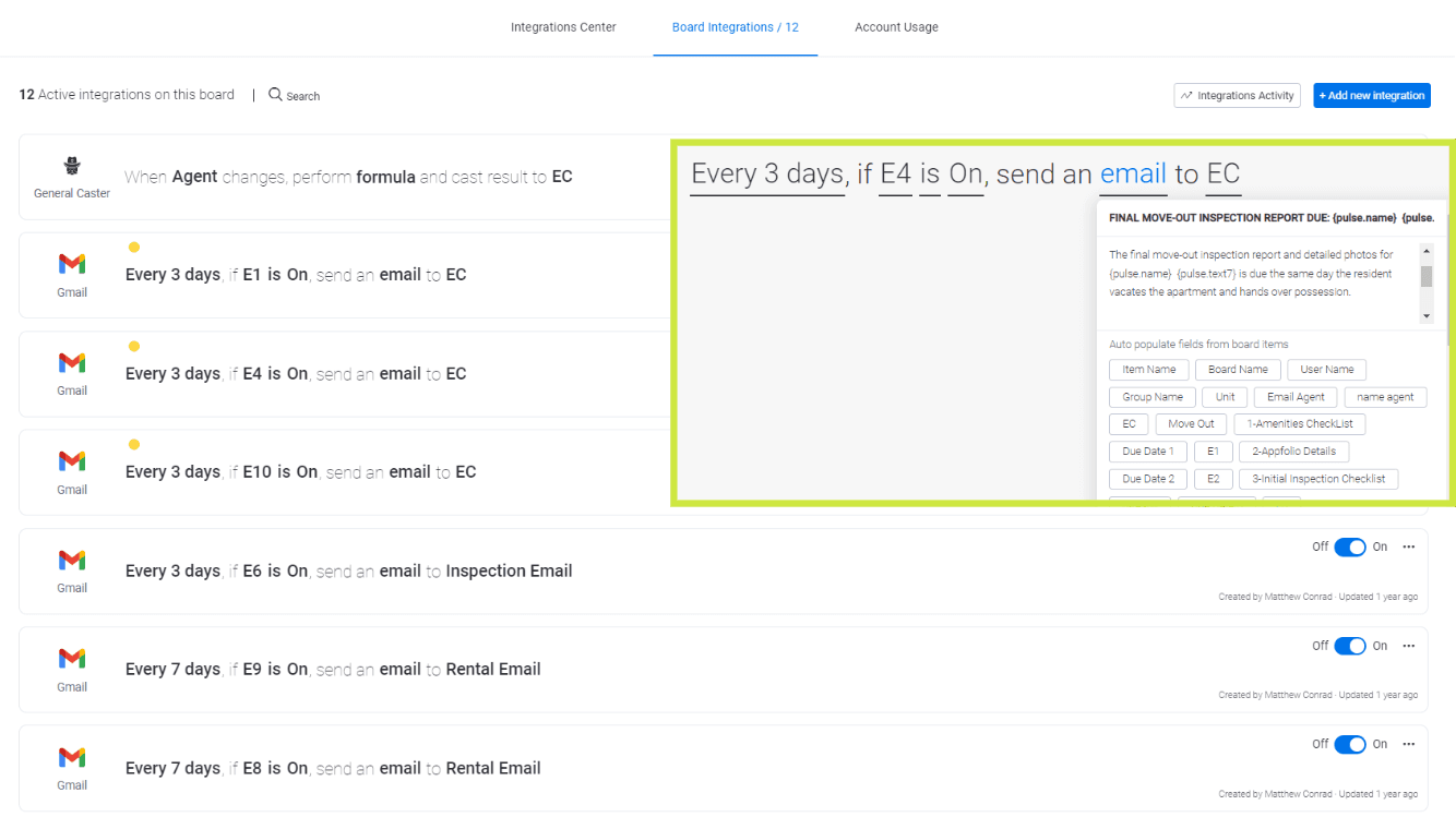 Intégrations d’e-mails automatisés