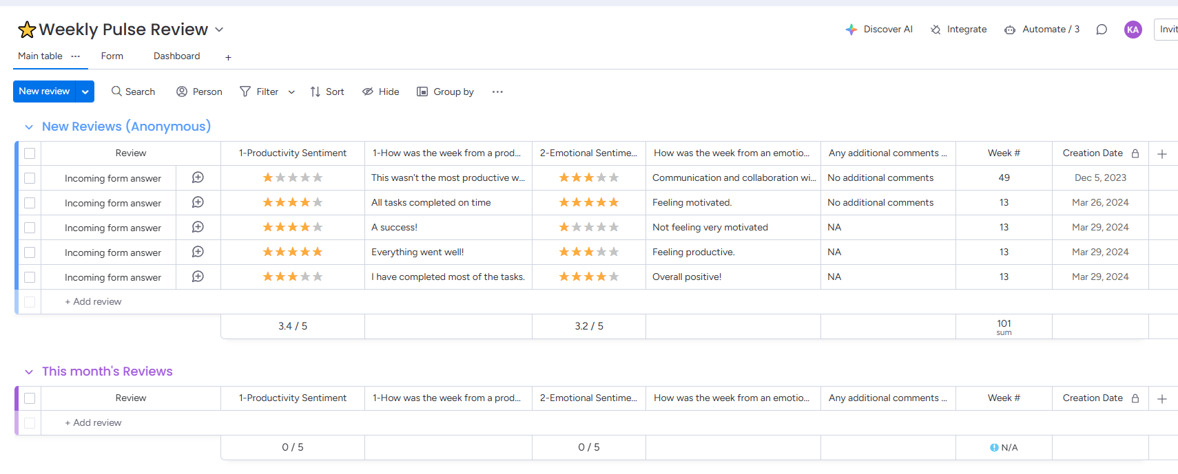 Weekly Employee Pulse Survey - 1