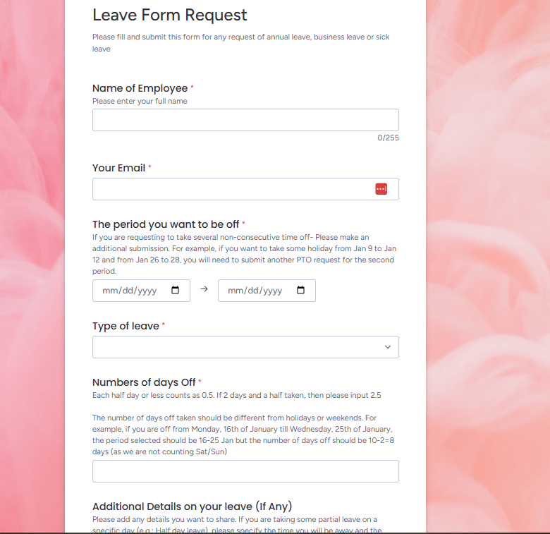 Employee Leave Request board for Time-Off Management - 1
